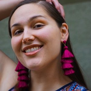 Burgundy Tassel Earrings